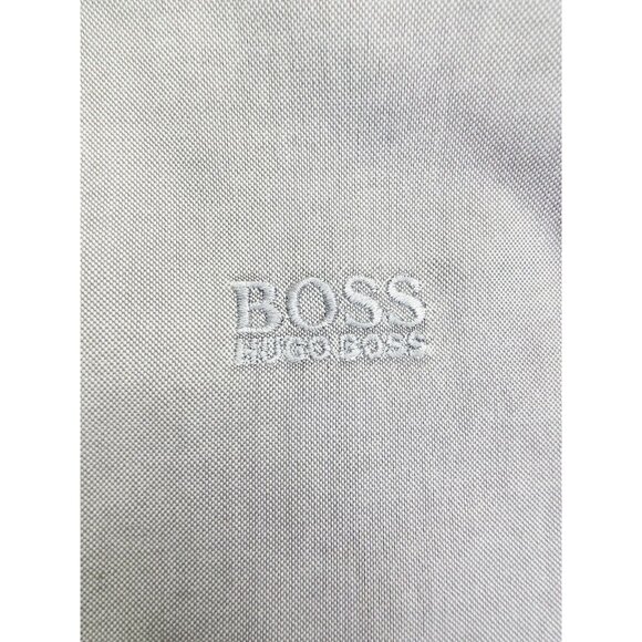 Hugo Boss Regular Fit Size Large Mens Gray Embroidered Chest Logo Button Down - Picture 6 of 10